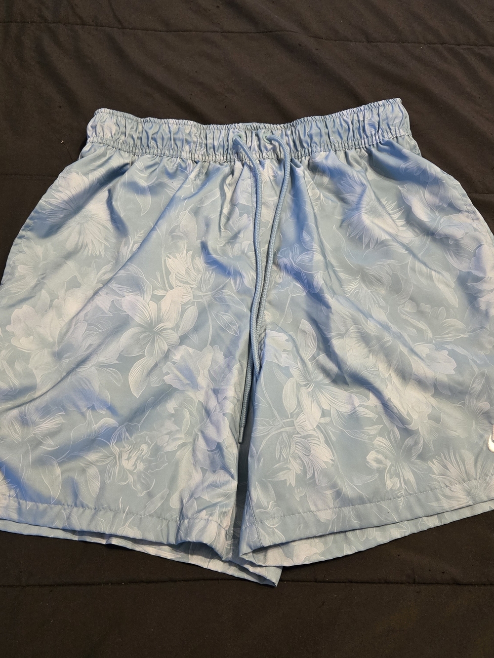 Nike Light Blue Floral Athletic Shorts